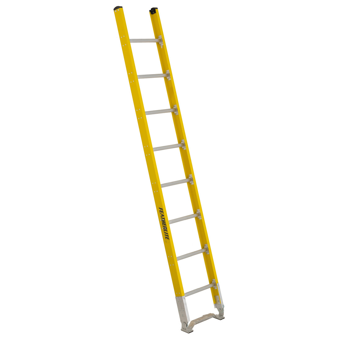 6100 - Échelle simple en fibre de verre non conductrice pied monobloc roue éperon
