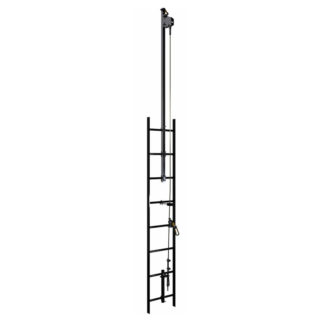 Kit Ligne de vie verticale Lad-Saf nouvelle génération poteau allongé 30 pieds acier galvanisé