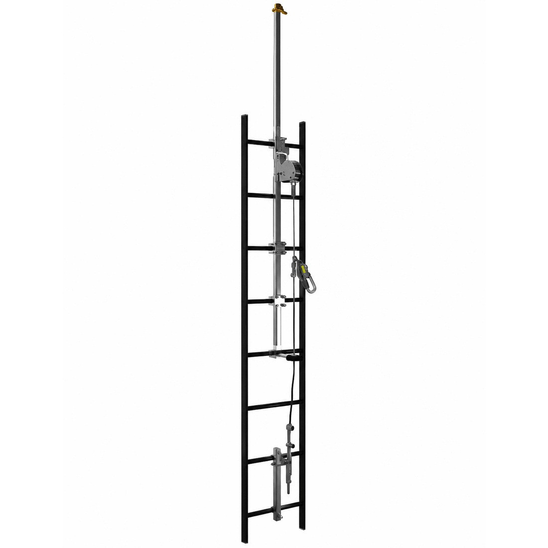 Kit ligne de vie verticale Lad-Saf nouvelle génération extension télescopique 30 pieds acier galvanisé